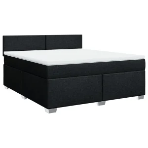 Boxspring met matras stof zwart 180×200 cm Boxspring met matras stof zwart 180×200 cm
