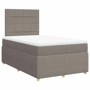 Boxspring met matras stof taupe 120×190 cm Boxspring met matras stof taupe 120×190 cm