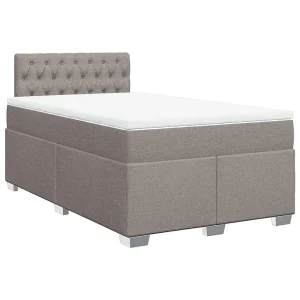 Boxspring met matras stof taupe 120×190 cm Boxspring met matras stof taupe 120×190 cm