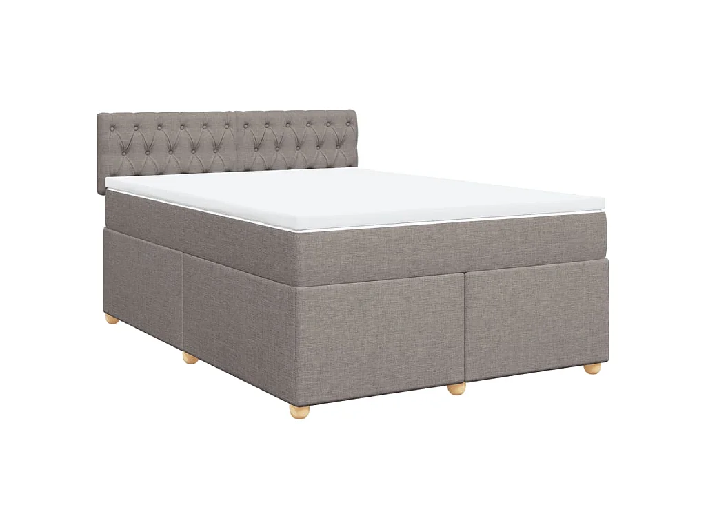 Boxspring met matras stof taupe 140x190 cm