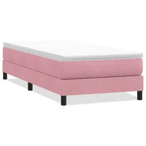 Boxspring zonder matras fluweel roze 90×210 cm Boxspring zonder matras fluweel roze 90×210 cm