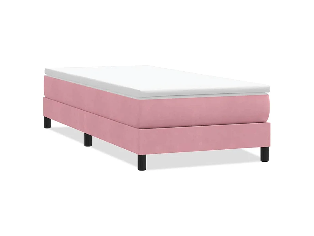 Boxspring zonder matras fluweel roze 90x210 cm