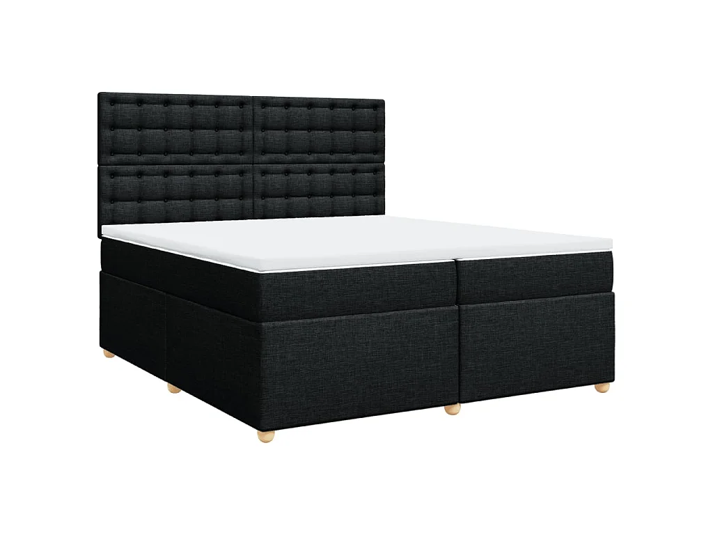 Boxspring met matras stof zwart 200x200 cm