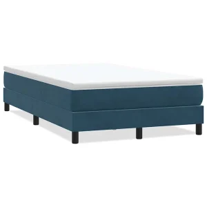 Boxspring zonder matras fluweel donkerblauw 120×220 cm Boxspring zonder matras fluweel donkerblauw 120×220 cm