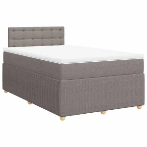 Boxspring met matras stof taupe 120×200 cm Boxspring met matras stof taupe 120×200 cm