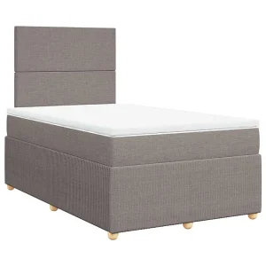 Boxspring met matras stof taupe 120×190 cm