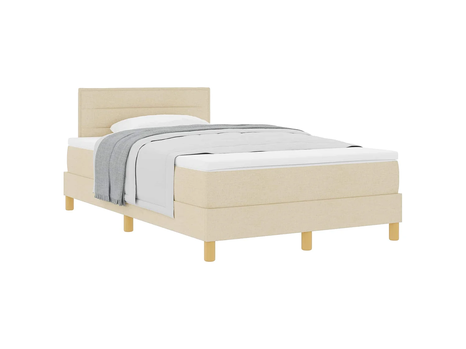 Boxspringbed met kussen met hoofdeinde Crème 120 x 200 cm Stof