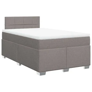 Boxspring met matras stof taupe 120×190 cm