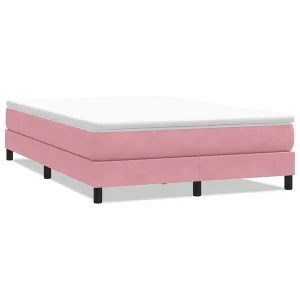 Boxspring zonder matras fluweel roze 160×220 cm Boxspring zonder matras fluweel roze 160×220 cm
