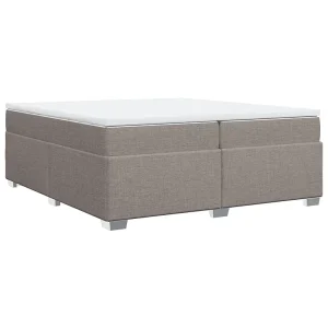 Boxspring met matras stof taupe 200×200 cm