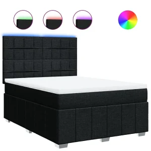 Boxspring met matras stof zwart 160×200 cm Boxspring met matras stof zwart 160×200 cm