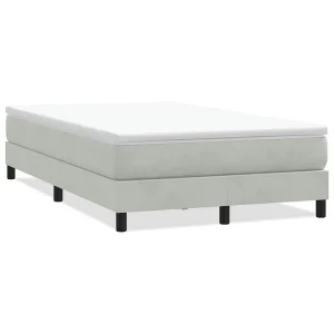 Boxspring zonder matras fluweel lichtgrijs 120×210 cm
