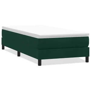 Boxspring zonder matras fluweel donkergroen 90×210 cm