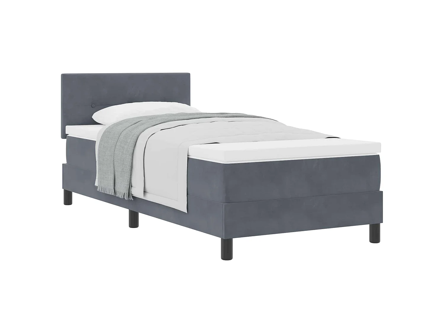 Boxspringbed met matras Donkergrijs 90 x 190 cm Fluweel