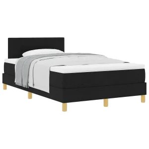 Boxspringbed met kussen met hoofdeinde Zwart 120 x 200 cm Stof Boxspringbed met kussen met hoofdeinde Zwart 120 x 200 cm Stof