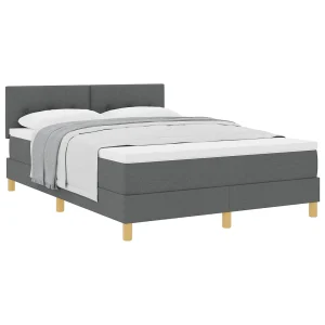Boxspringbed met kussen Donkergrijs 140 x 200 cm Stof Boxspringbed met kussen Donkergrijs 140 x 200 cm Stof