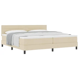 Boxspringbed met hoofdeinde Crème 200 x 200 cm Stof Boxspringbed met hoofdeinde Crème 200 x 200 cm Stof