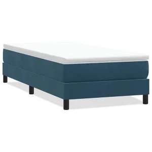 Boxspring zonder matras fluweel donkerblauw 90×220 cm