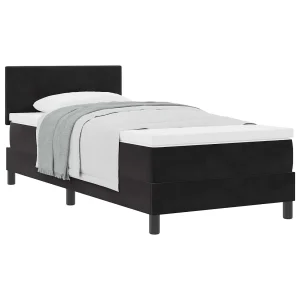 Boxspringbed met matras Zwart 90 x 200 cm Fluweel Boxspringbed met matras Zwart 90 x 200 cm Fluweel