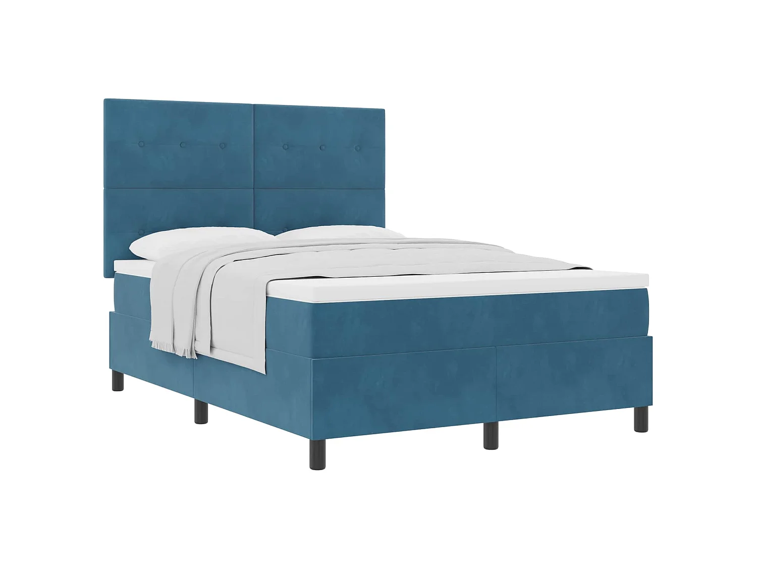 Boxspringbed met matras Donkerblauw 160 x 200 cm Fluweel