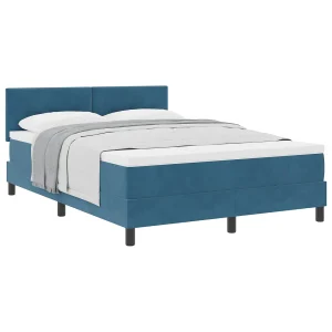 Boxspringbed met matras Donkerblauw 140 x 190 cm Fluweel Boxspringbed met matras Donkerblauw 140 x 190 cm Fluweel