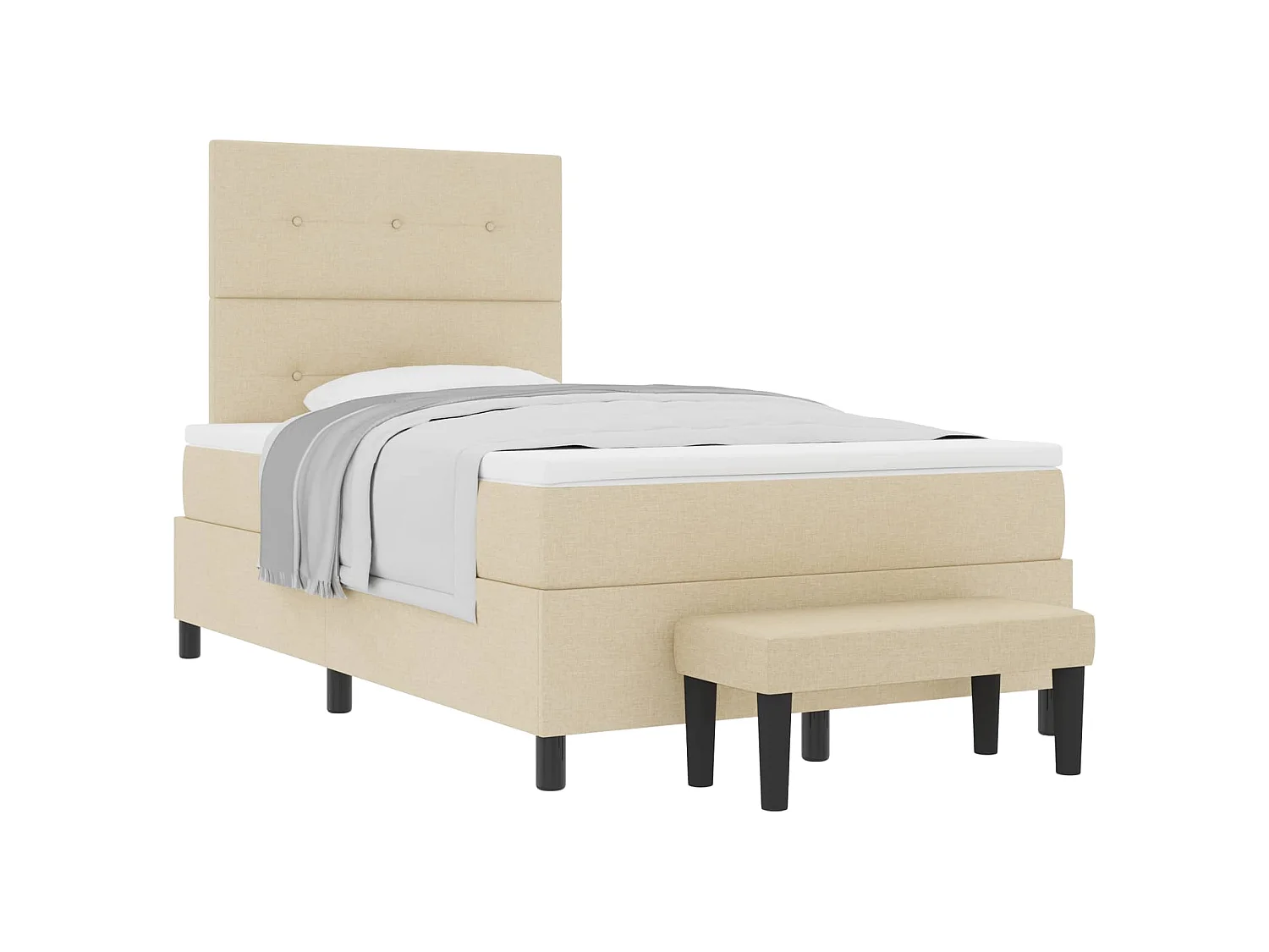 Boxspringbed met matras met hoofdeinde Crème 120 x 200 cm Stof