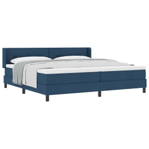 Boxspringbed met hoofdeinde Blauw 200 x 200 cm Stof