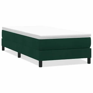 Boxspring zonder matras fluweel donkergroen 80×210 cm