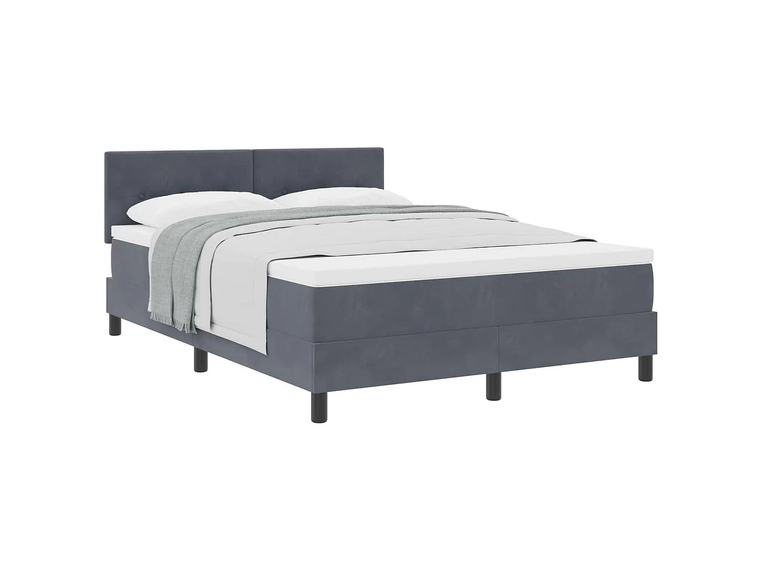 Boxspringbed met matras Donkergrijs 160 x 200 cm Fluweel