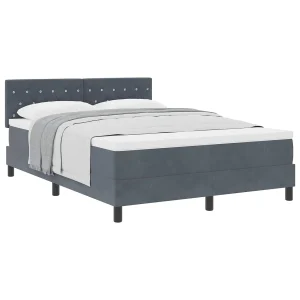 Boxspringbed met matras Donkergrijs 160 x 200 cm Fluweel Boxspringbed met matras Donkergrijs 160 x 200 cm Fluweel