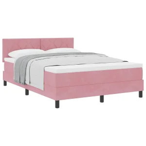 Boxspringbed met matras Roze 160 x 200 cm Fluweel Boxspringbed met matras Roze 160 x 200 cm Fluweel
