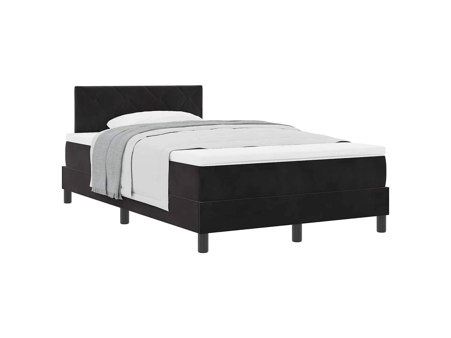 Boxspringbed met hoofdeinde Zwart 120 x 190 cm Fluweel