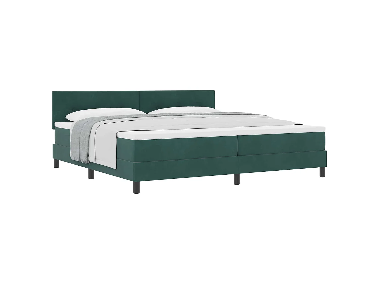 Boxspringbed met matras Donkergroen 200 x 200 cm Fluweel
