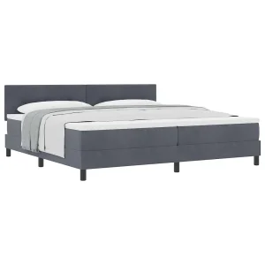Boxspringbed met matras Donkergrijs 200 x 200 cm Fluweel Boxspringbed met matras Donkergrijs 200 x 200 cm Fluweel