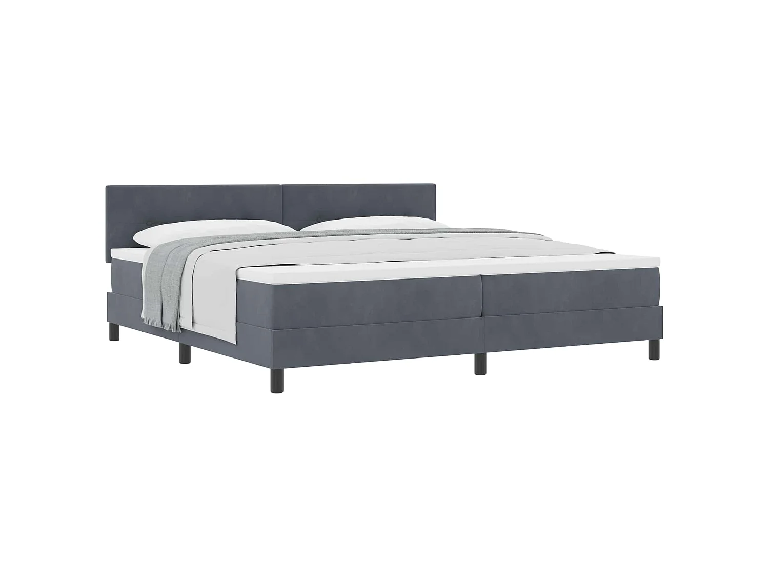 Boxspringbed met matras Donkergrijs 200 x 200 cm Fluweel
