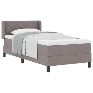 Boxspringbed met hoofdeinde Taupe 200 x 90 cm Stof