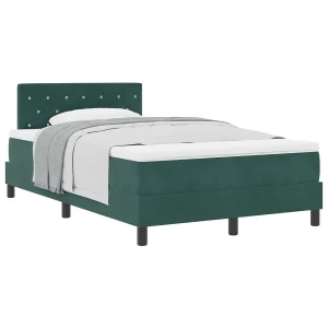 Boxspringbed met matras Donkergroen 120 x 200 cm Fluweel Boxspringbed met matras Donkergroen 120 x 200 cm Fluweel