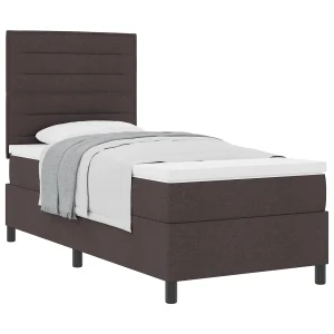 Boxspringbed met matras Donkerbruin 100 x 200 cm Stof Boxspringbed met matras Donkerbruin 100 x 200 cm Stof