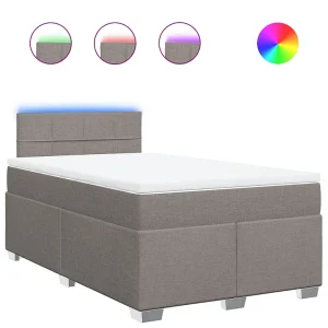 Boxspring met matras stof taupe 120×190 cm Boxspring met matras stof taupe 120×190 cm
