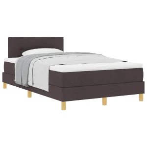 Boxspringbed met kussen Donkerbruin 120 x 200 cm Stof Boxspringbed met kussen Donkerbruin 120 x 200 cm Stof
