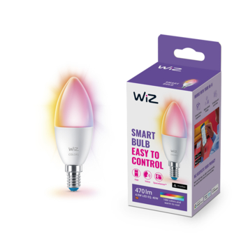 WiZ Connected LED kaars E14 40W mat kleur licht dimbaar