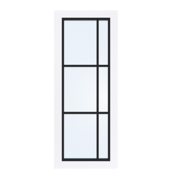 Arne & Bodil binnendeur ABD504 blank glas – extra wit afgelakt – glaslat diep zwart