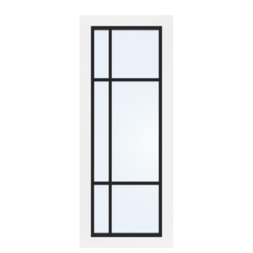 Arne & Bodil binnendeur ABD501 blank glas – wit afgelakt – glaslat diep zwart