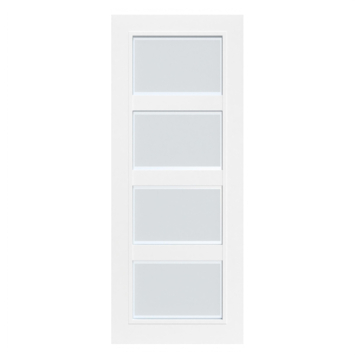 Arne & Bodil binnendeur ABB102 mat glas met blanke rand – wit afgelakt – glaslat wit