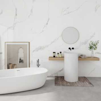 Wandpaneel kunststof Allora 260×90 cm wit marmer glans, dikte 5mm  2,34 m²